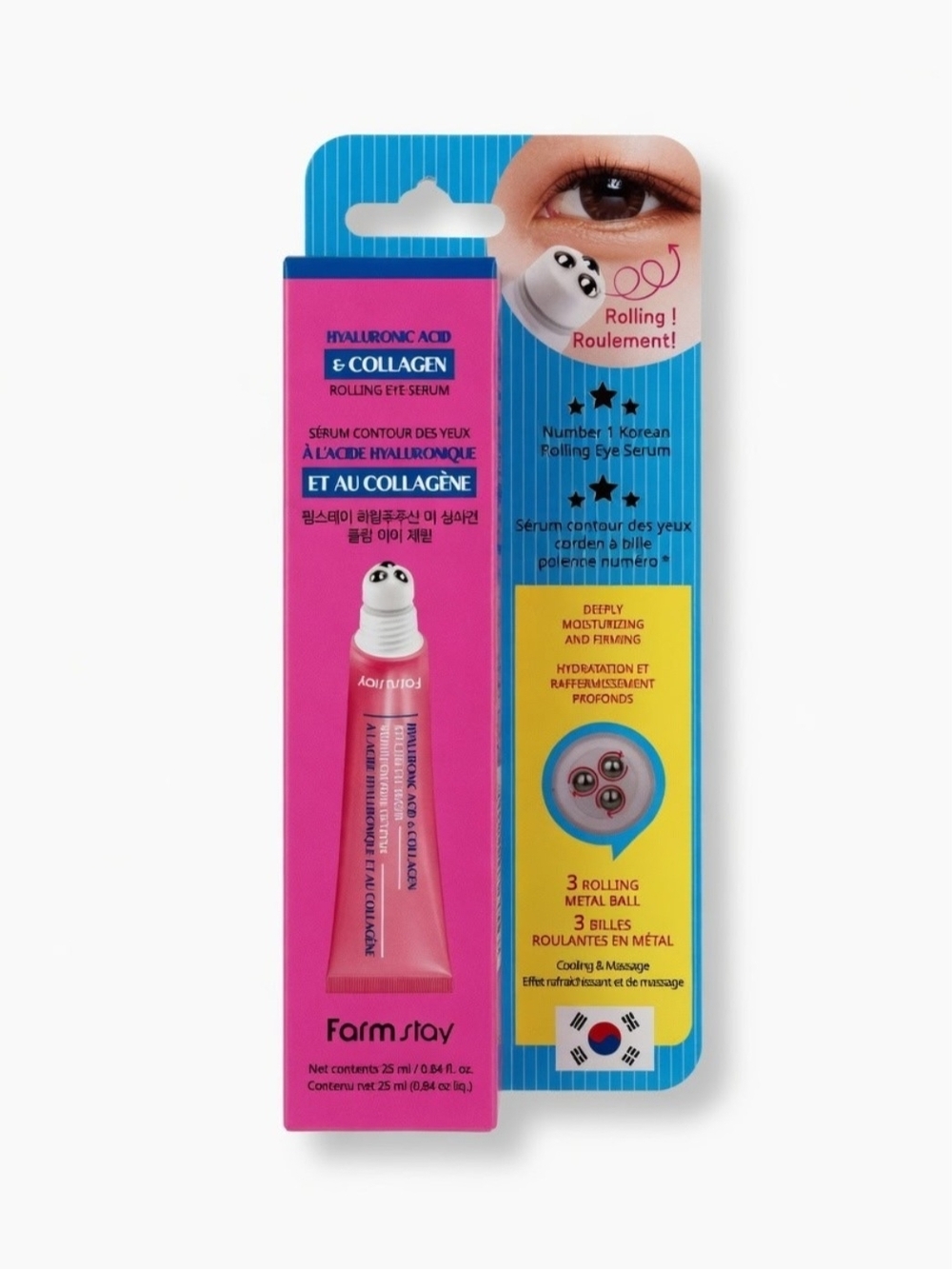 Farmstay Hyaluronic Acid & Collagen Rolling Eye Serum